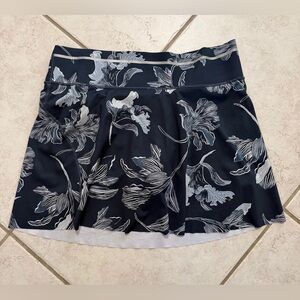 Athleta Floral Blue Sonic Tennis Skort Skirt Women's Size LT